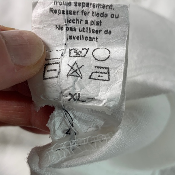 M Made in Italy white linen blouse with lace detail size XL - Picture 8 of 9